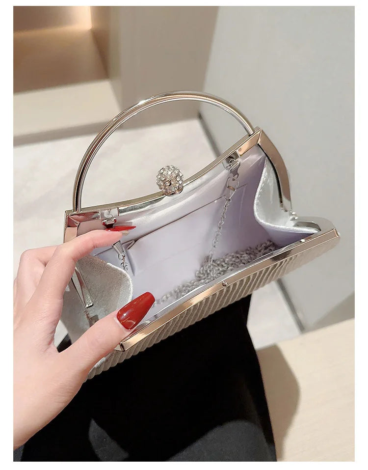 Pleated Evening Clutch Bag