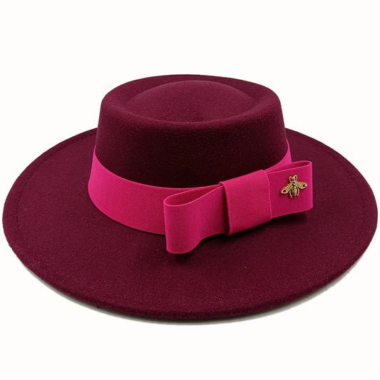 Two-Tone Bow Tie Fedora Hat