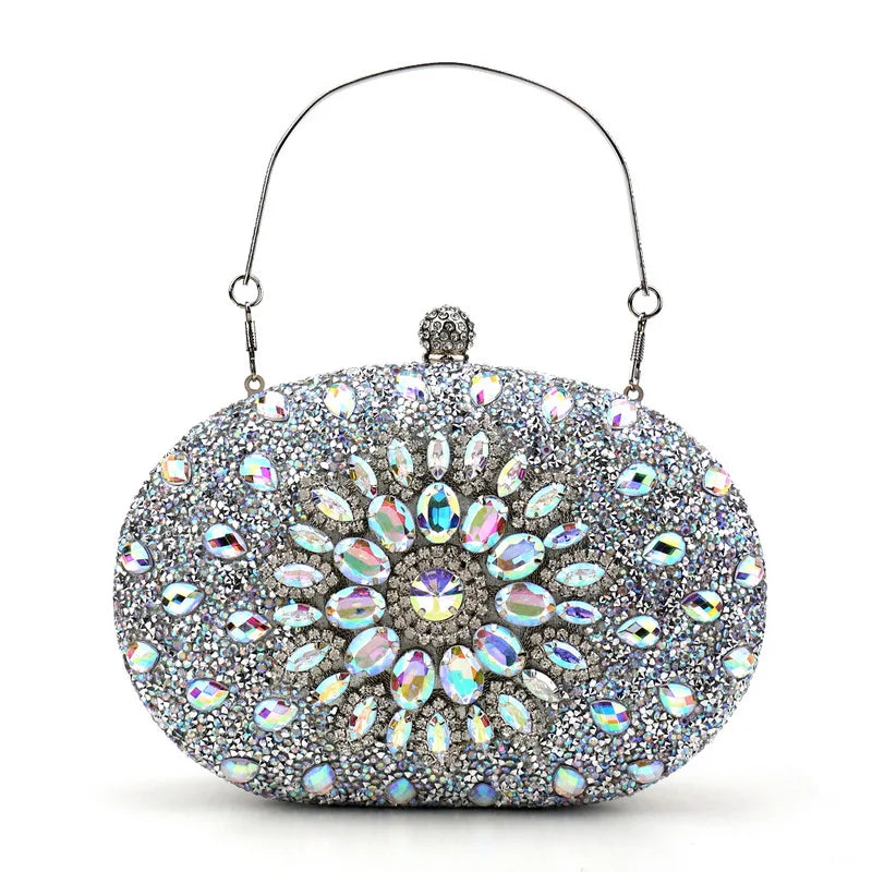 Crystal Oval Evening Clutch Bag