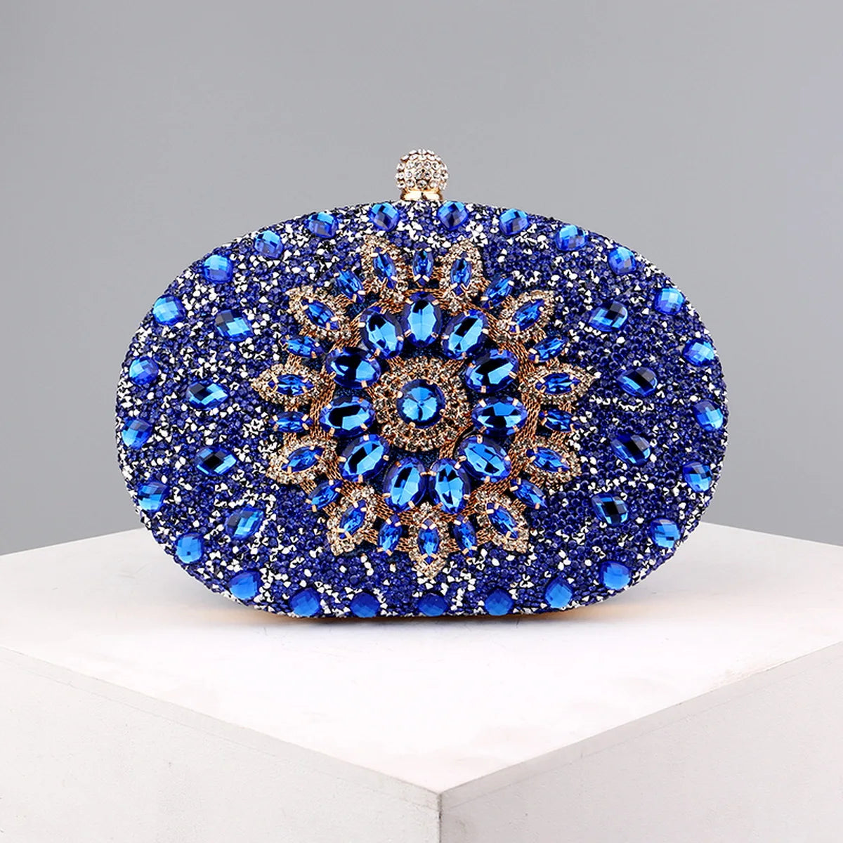Crystal Oval Evening Clutch Bag