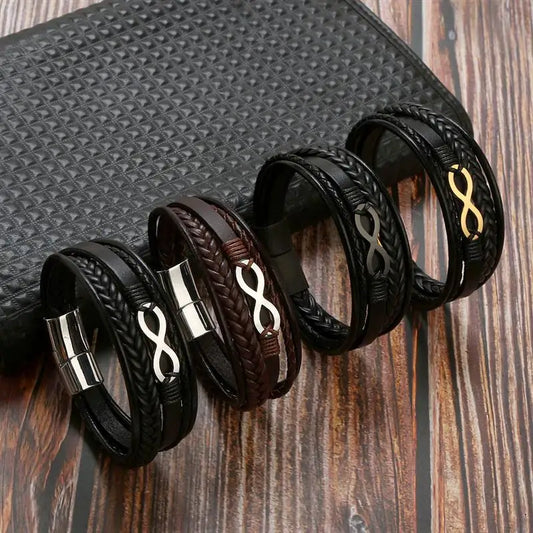 Infinity Leather Bracelet