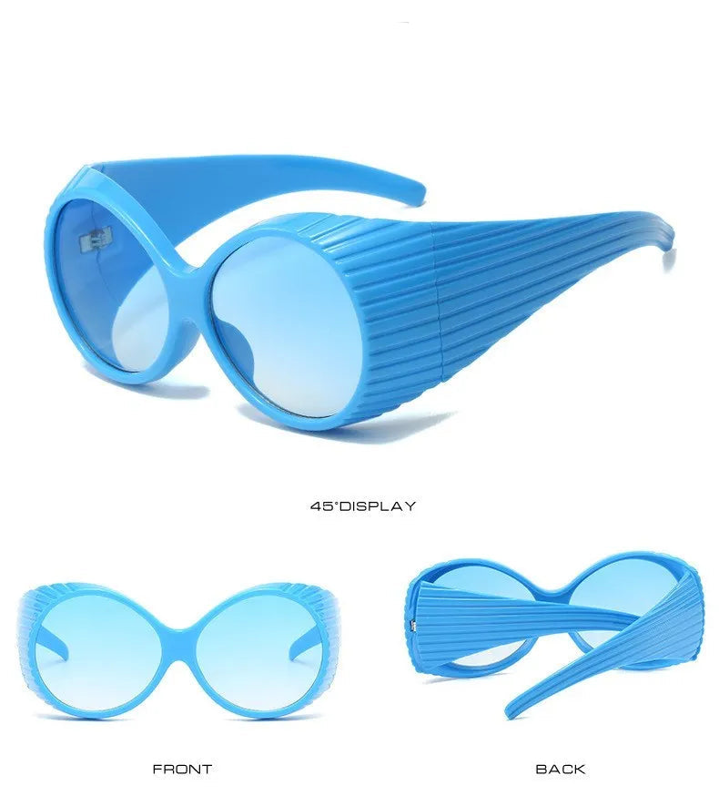 Bold Oversized Round Steampunk Sunglasses