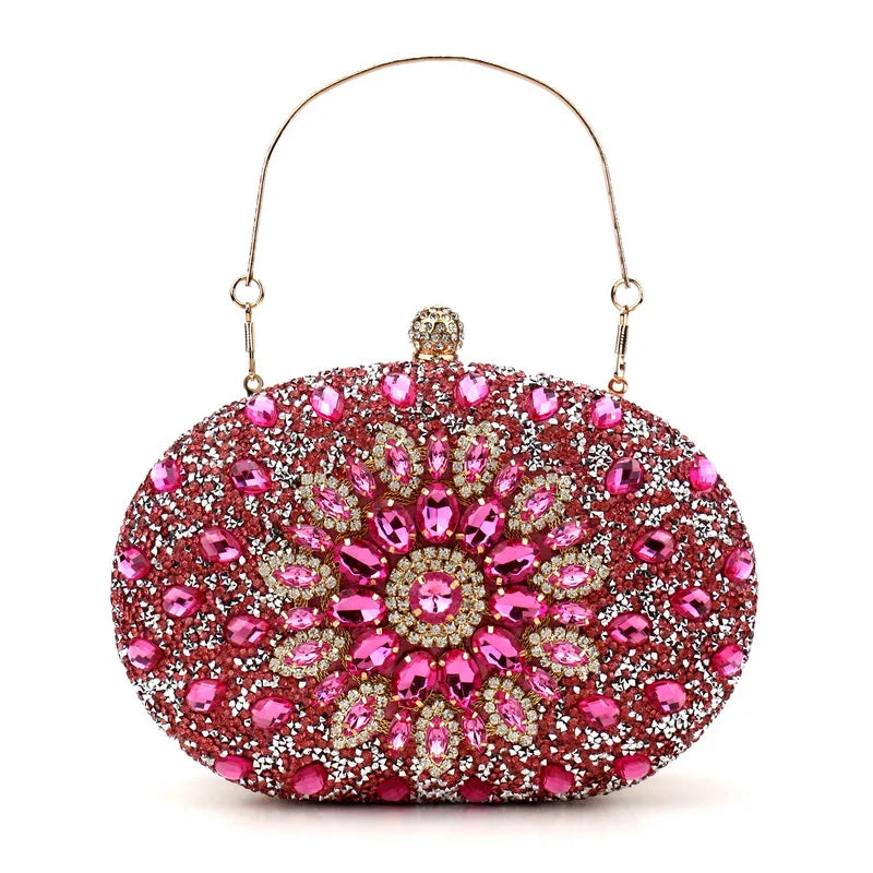 Crystal Oval Evening Clutch Bag