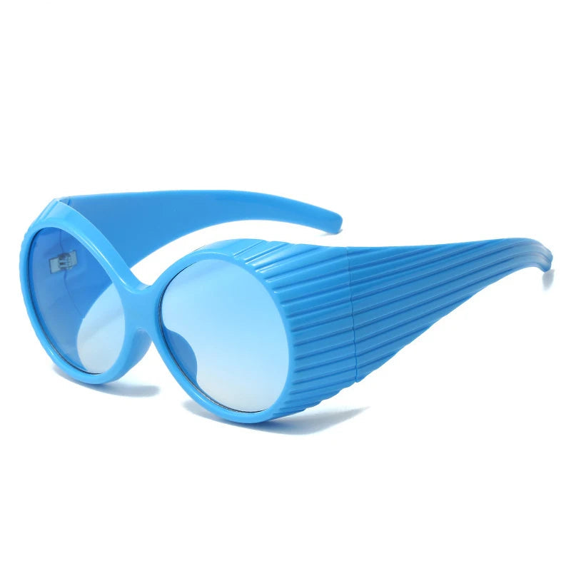 Bold Oversized Round Steampunk Sunglasses