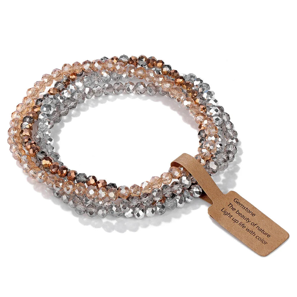4Pcs Set Crystal Glass Bead Bracelet
