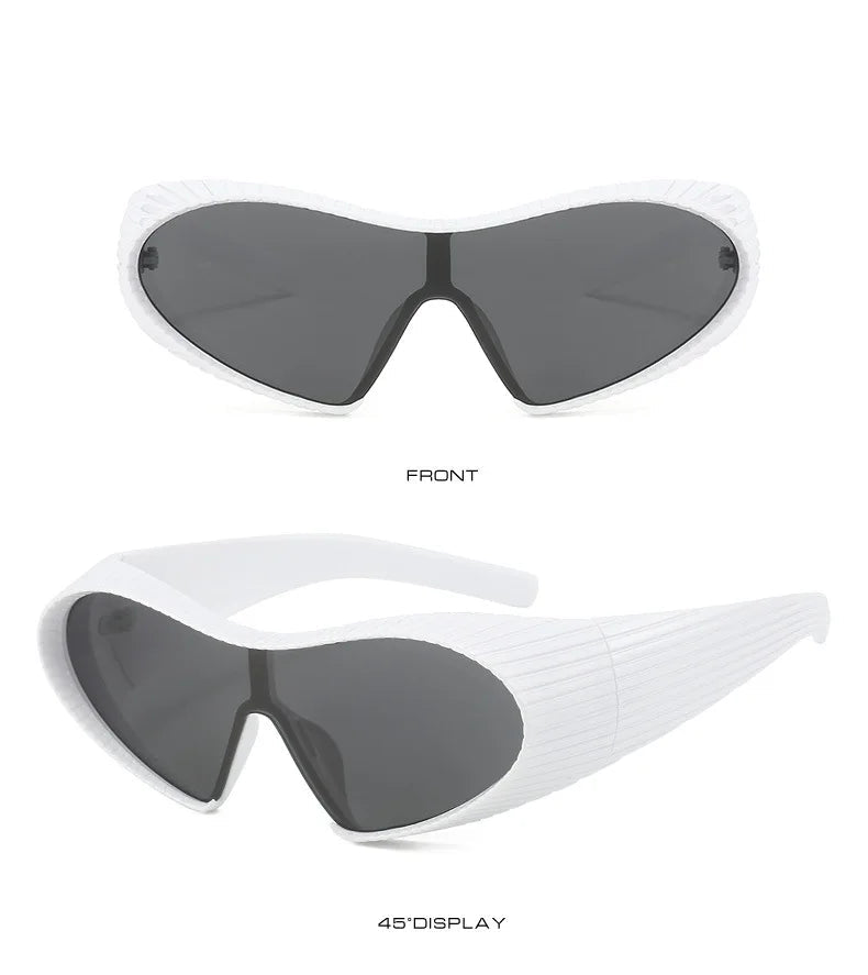 Futuristic Oversized One-Piece Cat Eye Sunglasses