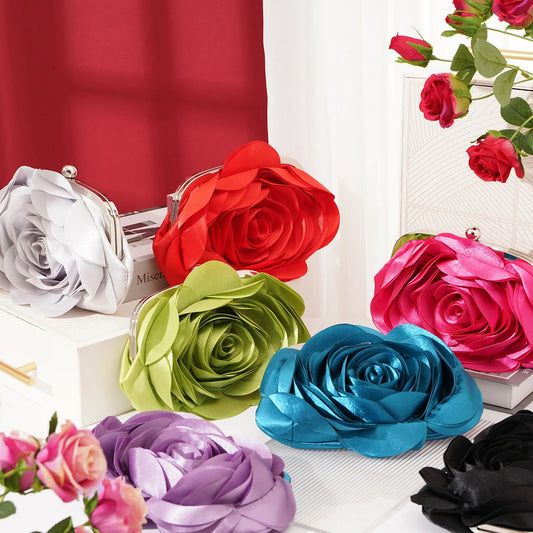 Rose Flower Wedding Evening Clutch Bag