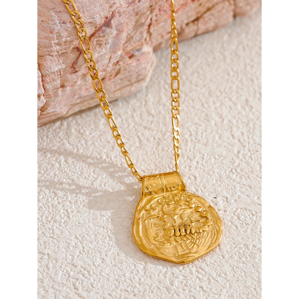 Zodiac Gold Coin Pendant Necklace
