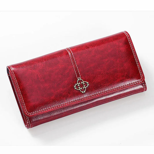 Elegant Long Leather Ladies Wallet