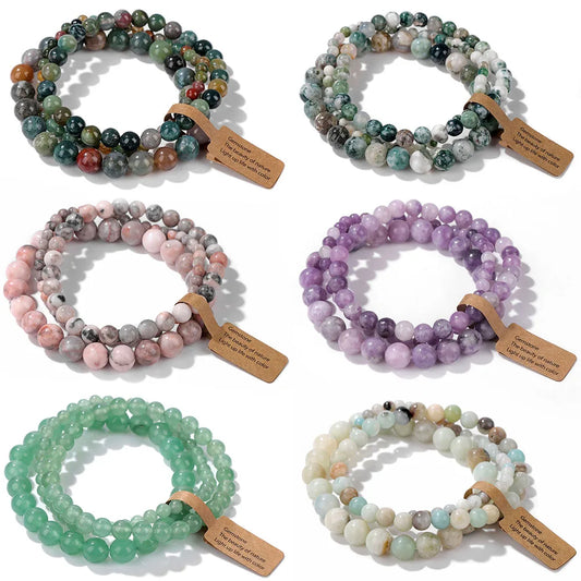 3pcs Set - Natural Agate Stone Bracelet