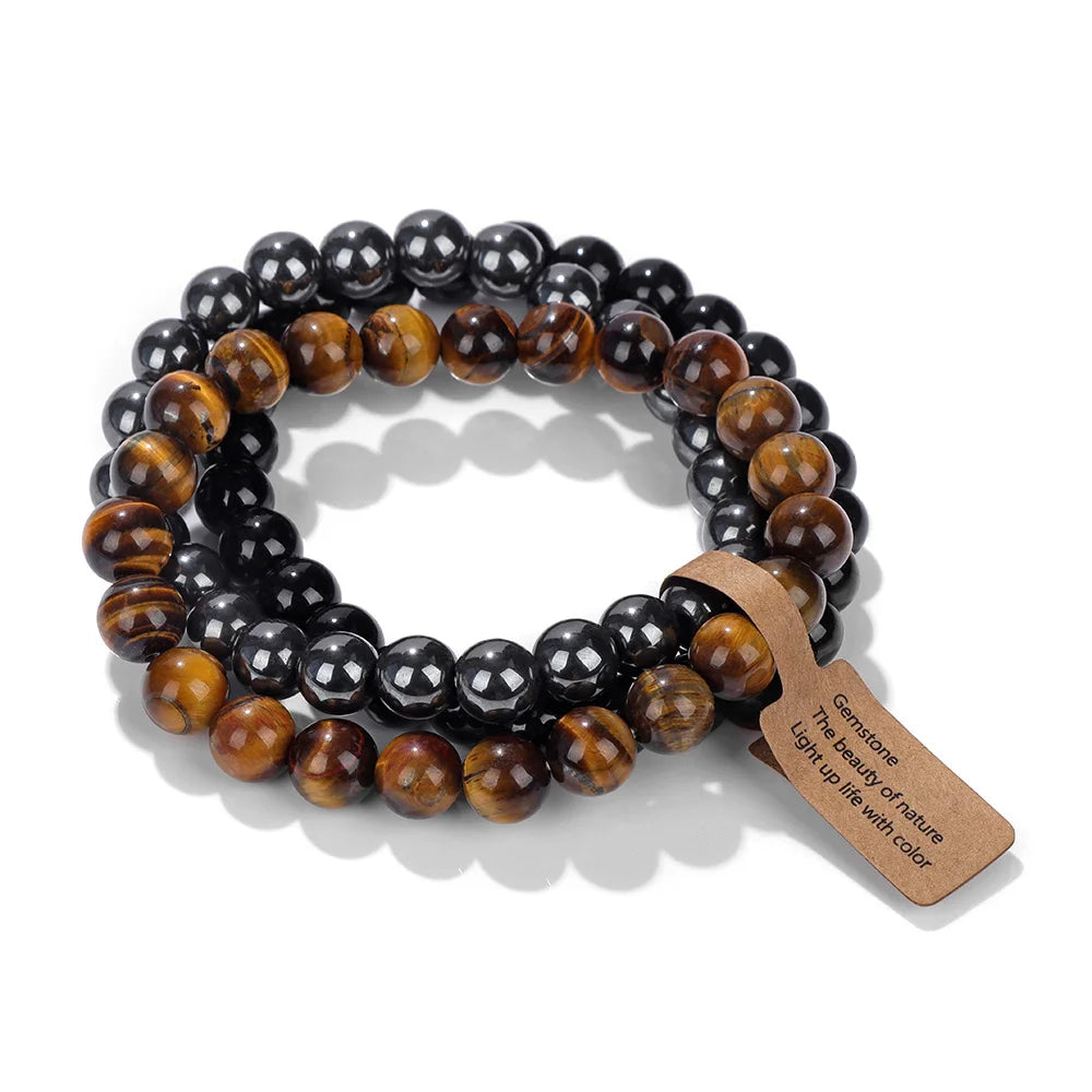 3Pcs Natural Stone Bracelet Set
