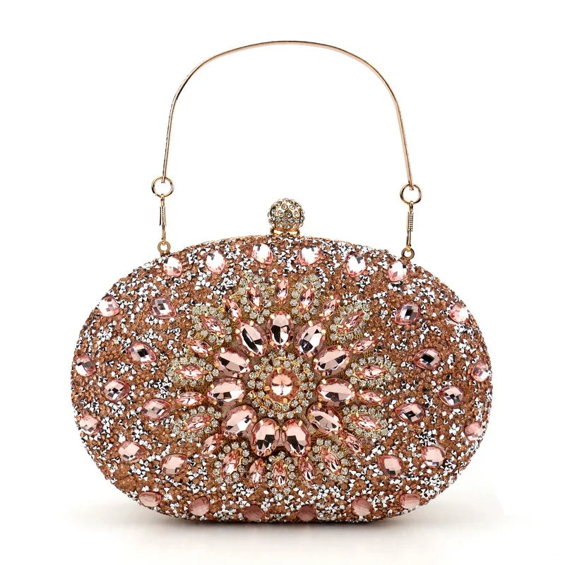 Crystal Oval Evening Clutch Bag