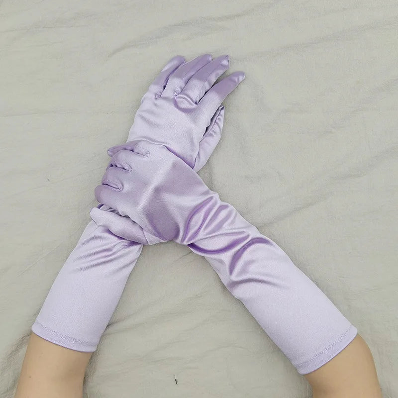 Long Satin Costume Gloves