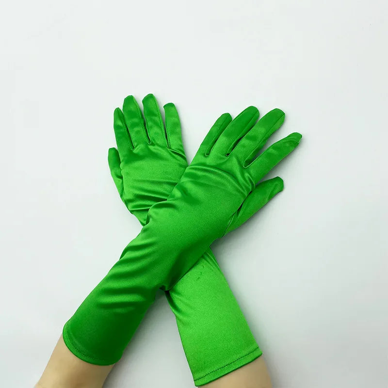 Long Satin Costume Gloves