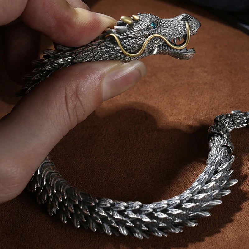 Unique 3D Feng Shui Good Luck Dragon Bracelet