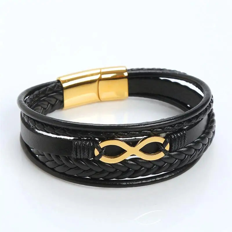 Infinity Leather Bracelet