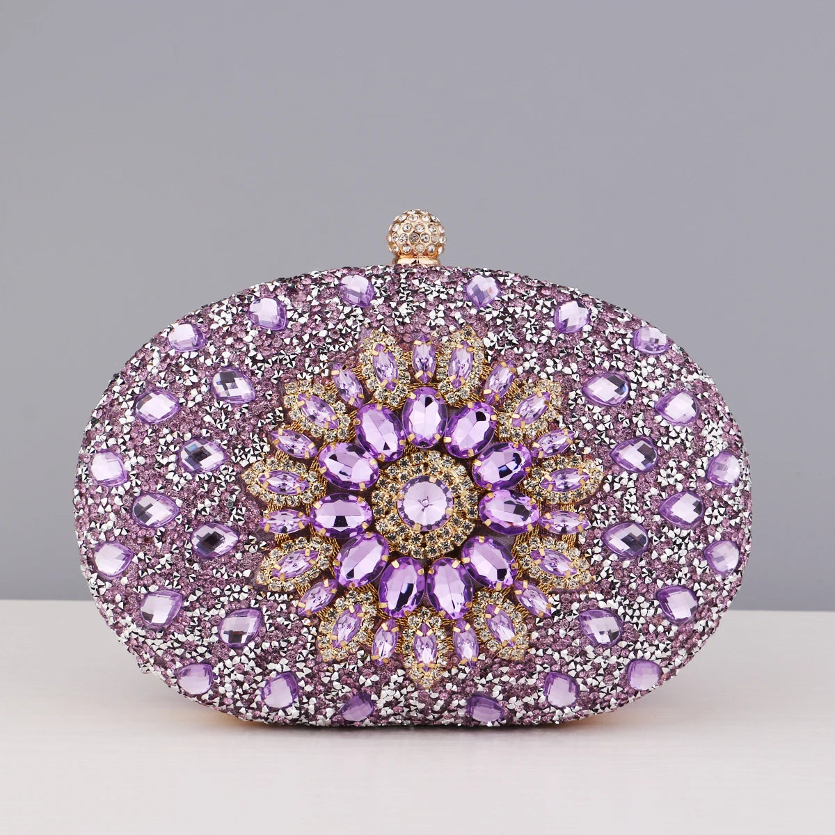 Crystal Oval Evening Clutch Bag