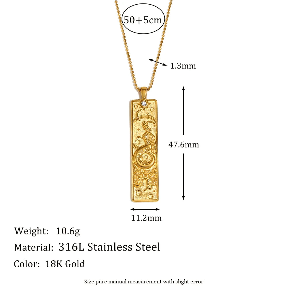 Zodiac Gold Plated Pendant Necklace