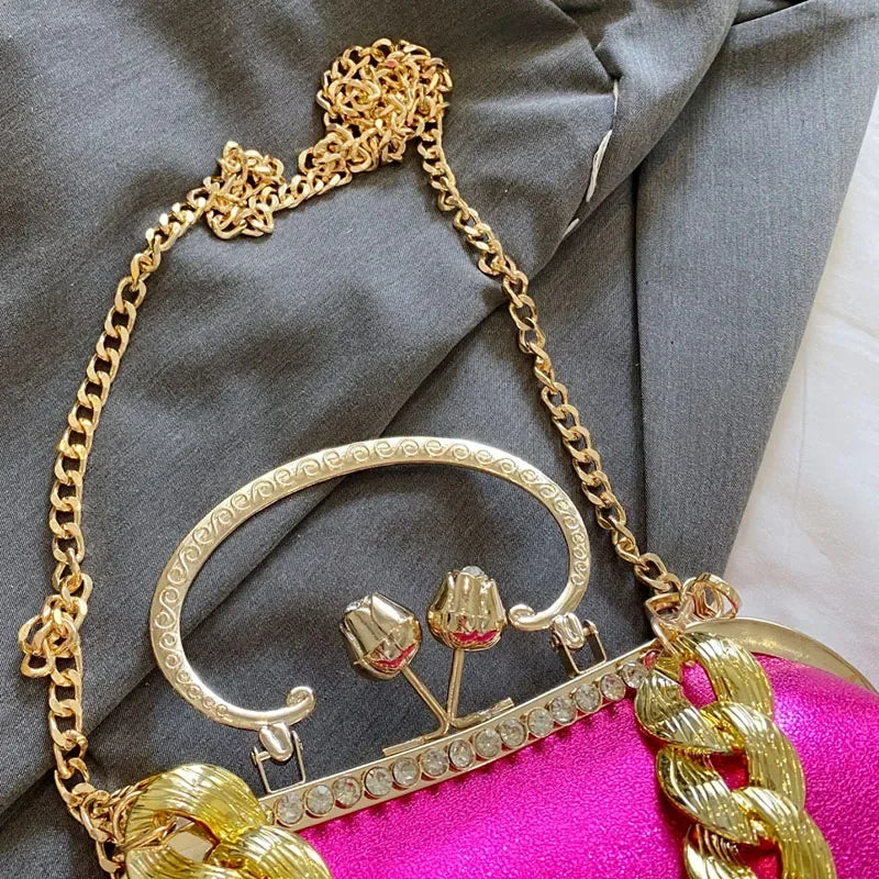 Elegant Gold Chain Clutch Bag