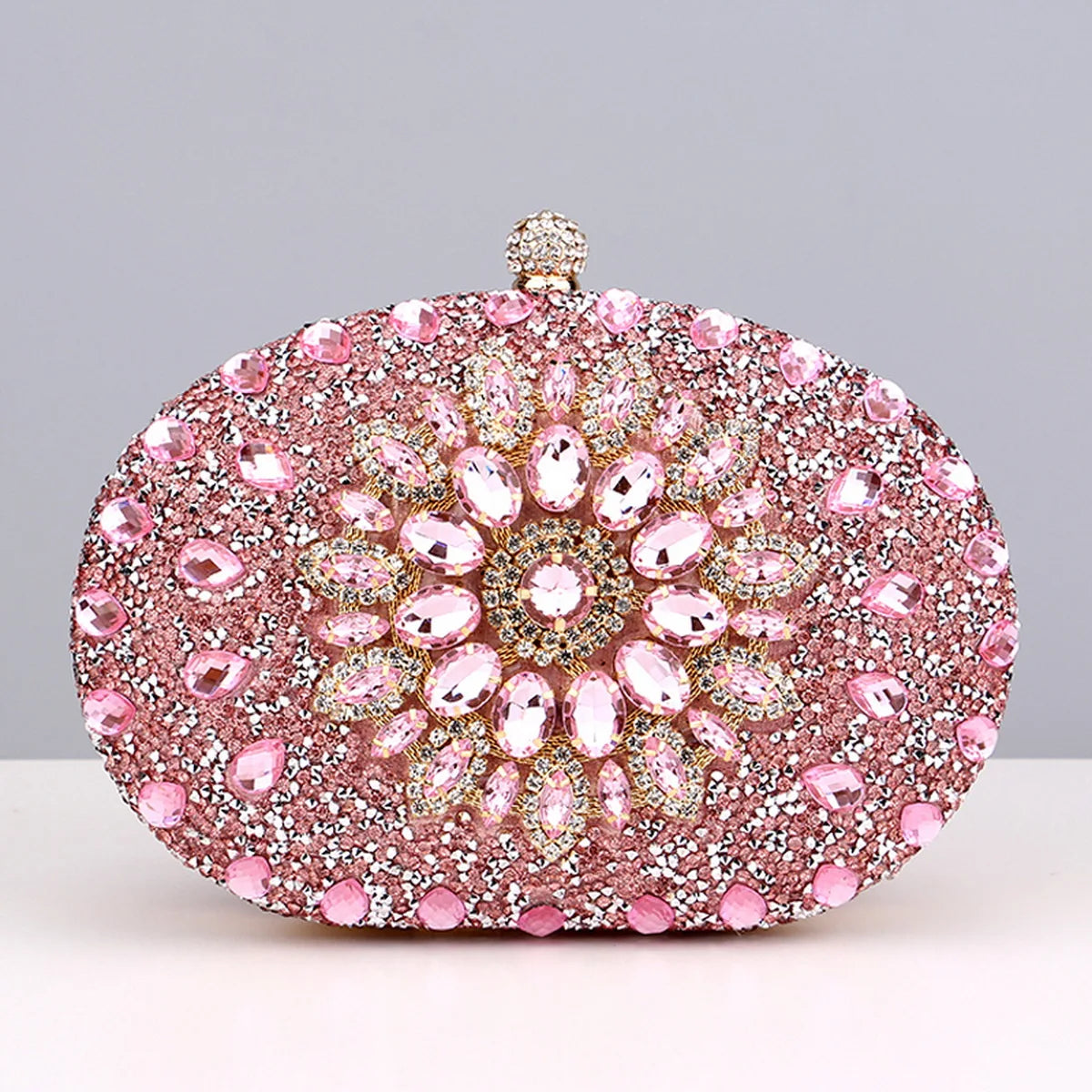 Crystal Oval Evening Clutch Bag