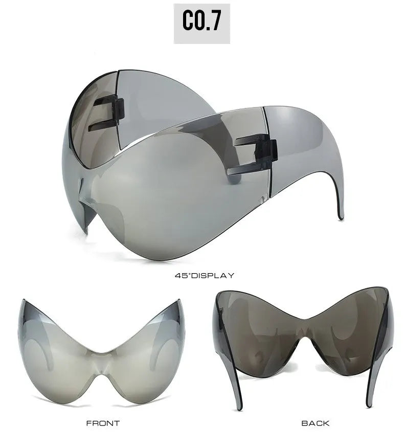 Oversized Y2K One-Piece Cyberpunk Sunglasses