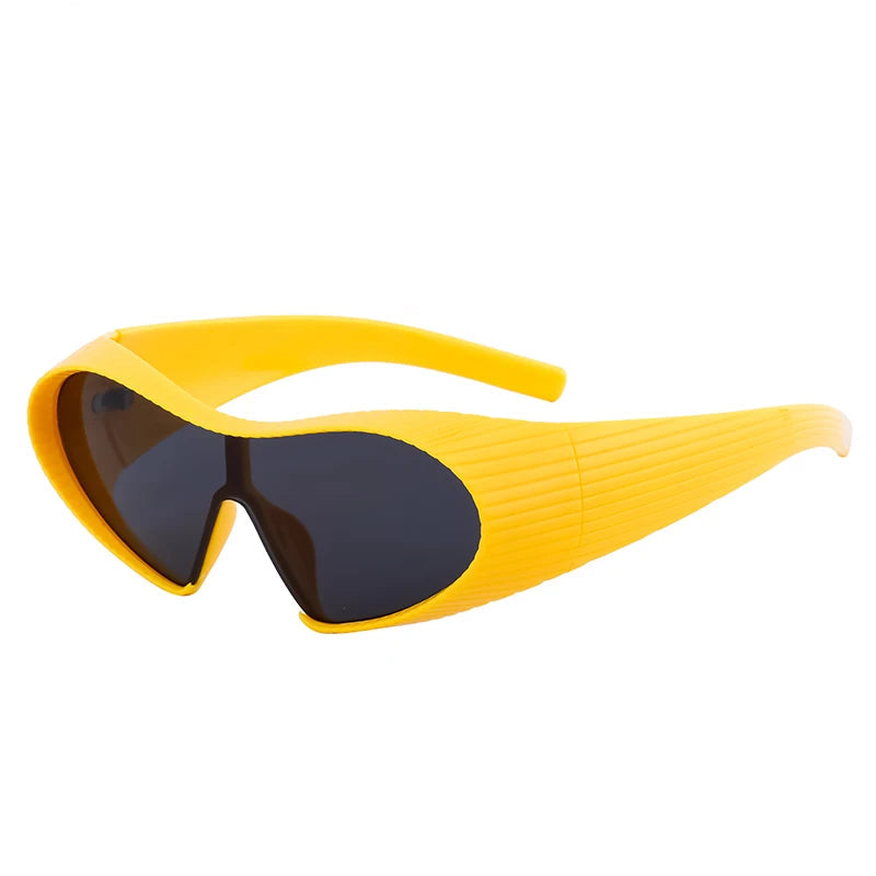 Futuristic Oversized One-Piece Cat Eye Sunglasses