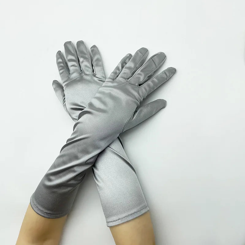 Long Satin Costume Gloves