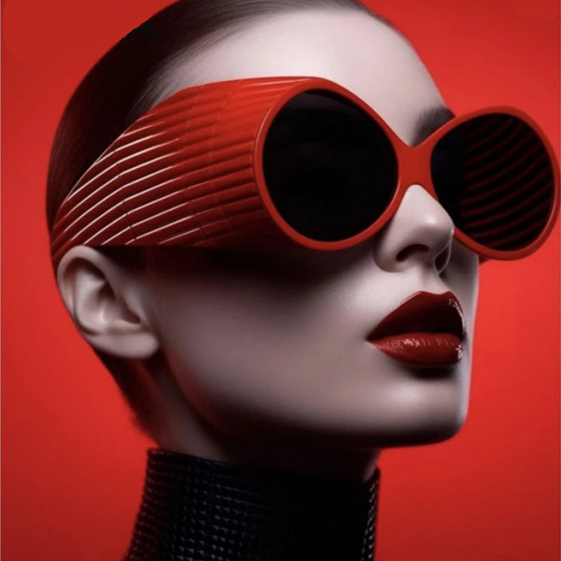 Bold Oversized Round Steampunk Sunglasses