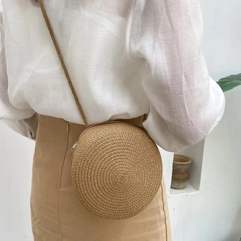Handmade Fashion Crossbody Straw Bag