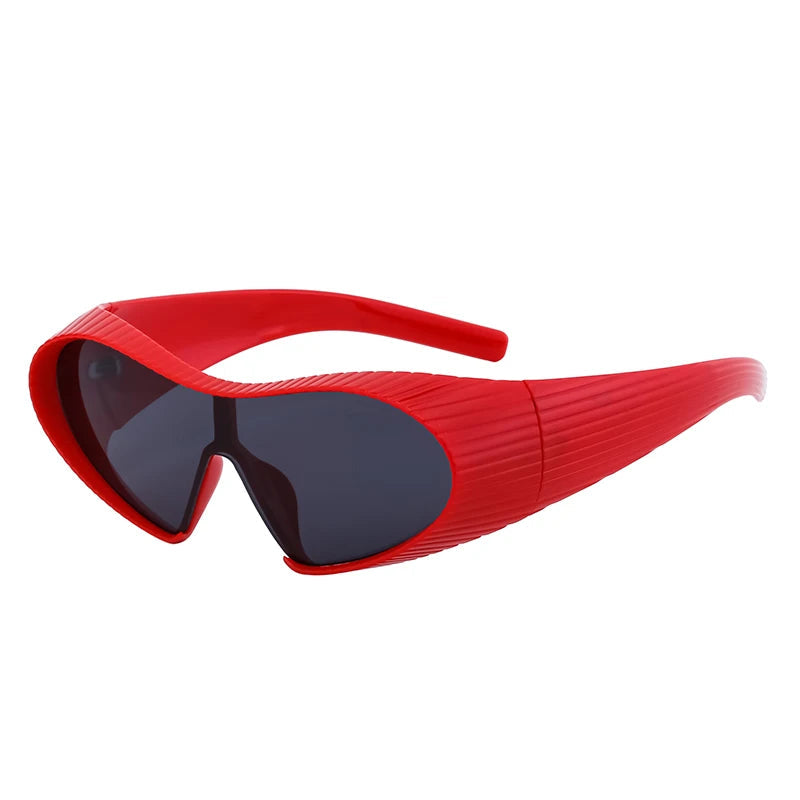 Futuristic Oversized One-Piece Cat Eye Sunglasses