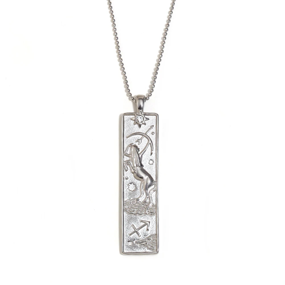 Constellation Rectangular Bar Pendant Necklace