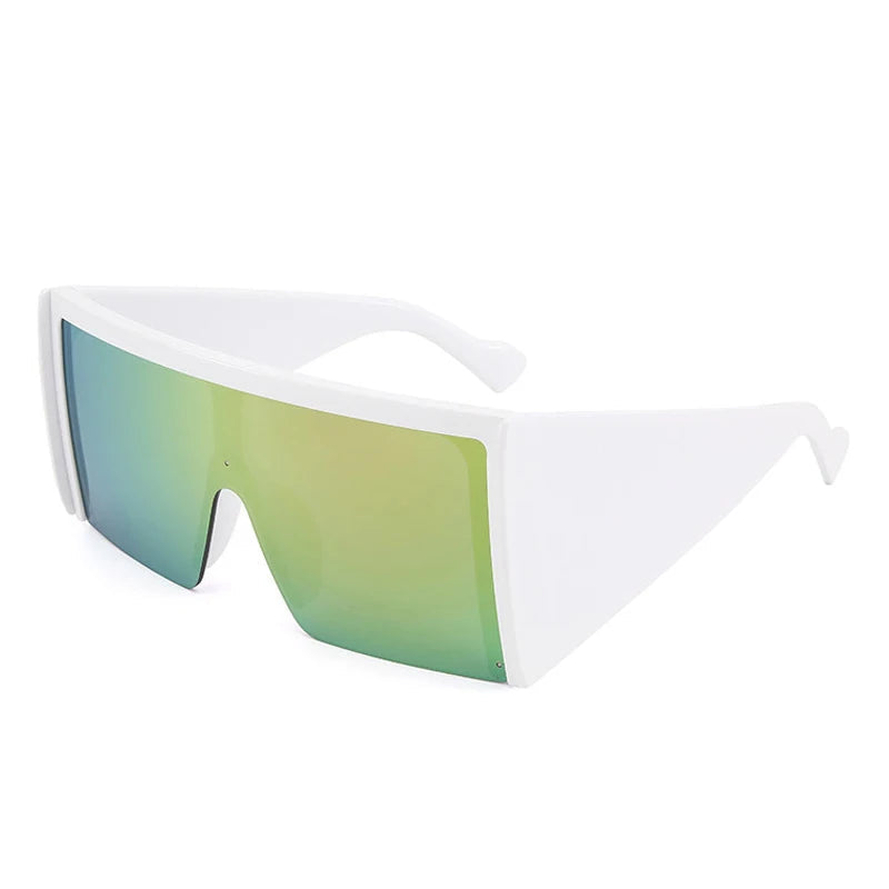 Big Frame One-Piece Square Shield Sunglasses