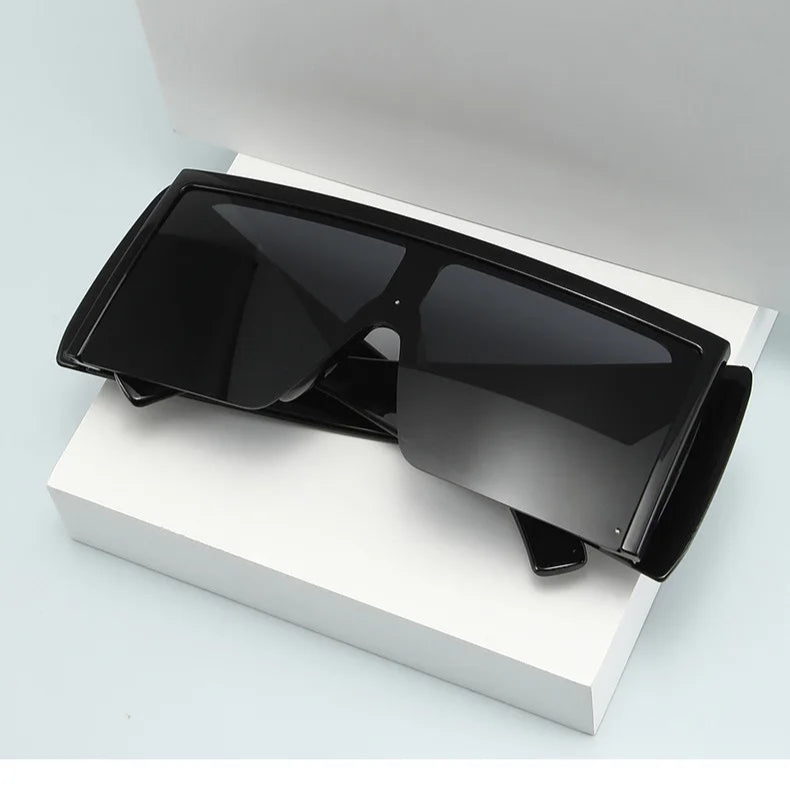 Big Frame One-Piece Square Shield Sunglasses