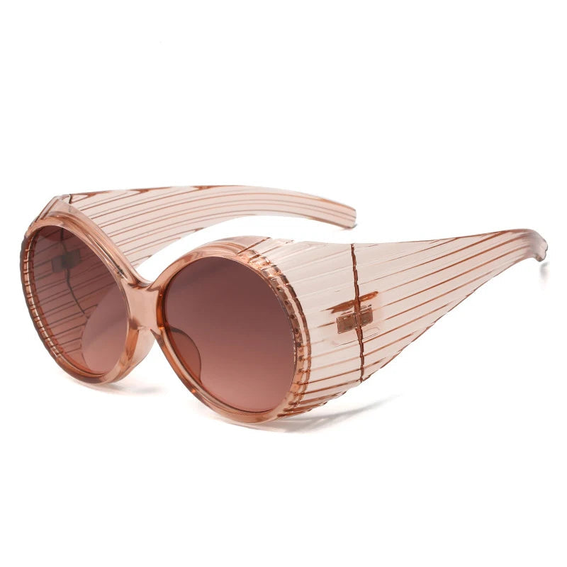 Bold Oversized Round Steampunk Sunglasses