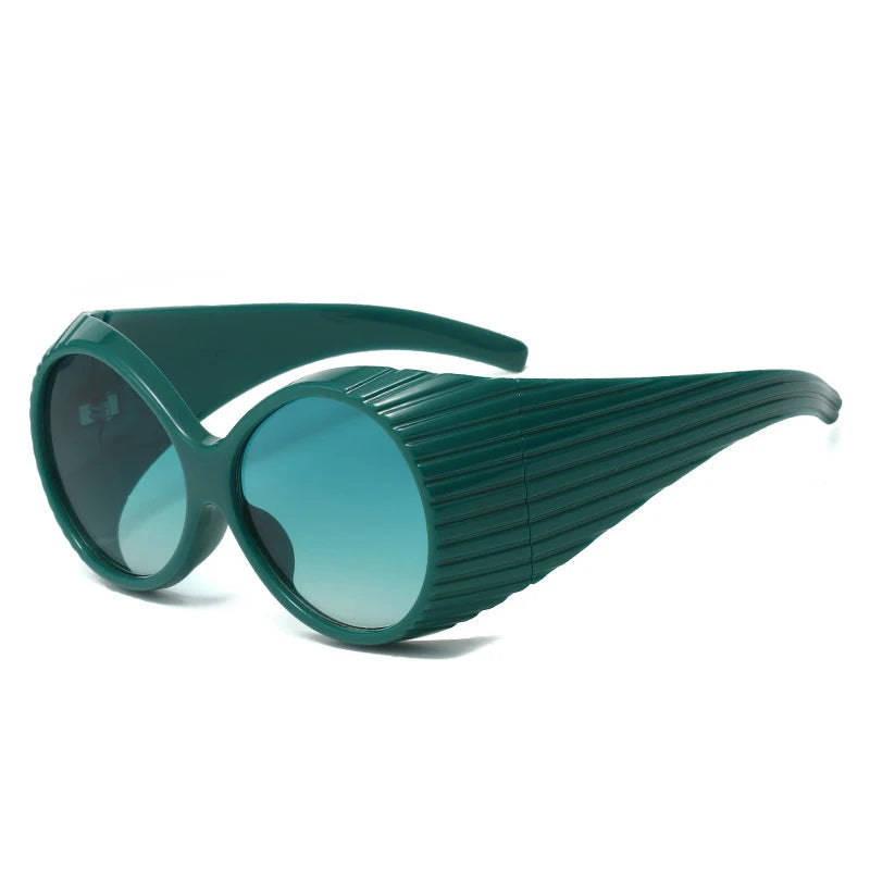 Bold Oversized Round Steampunk Sunglasses
