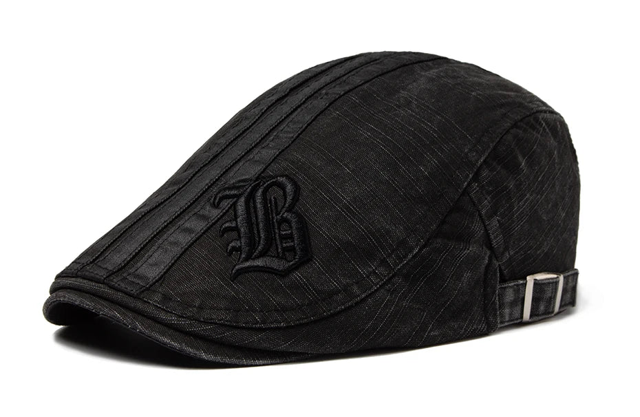 Men's Fashion Embroidered Flat Cap