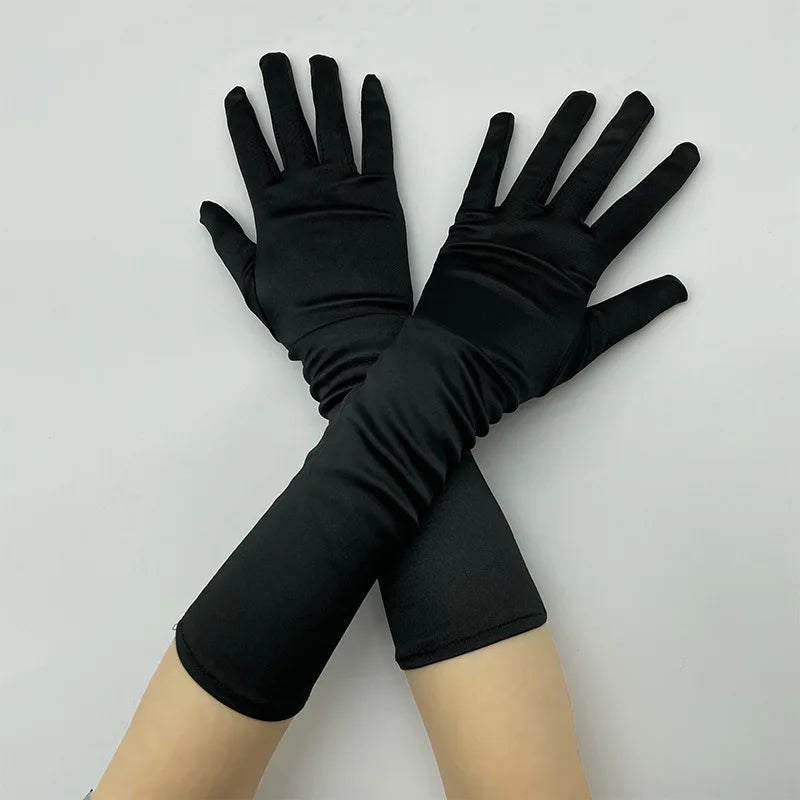 Long Satin Costume Gloves