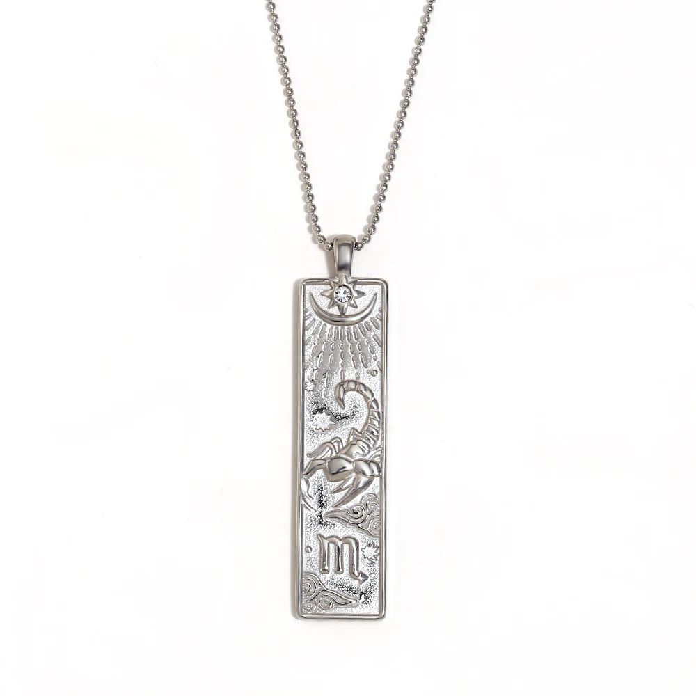 Constellation Rectangular Bar Pendant Necklace