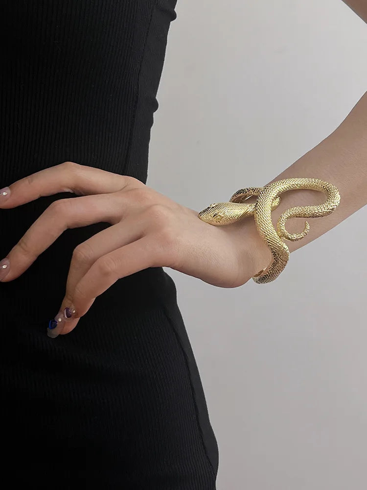 Snake-shaped Open Cuff Bracelet