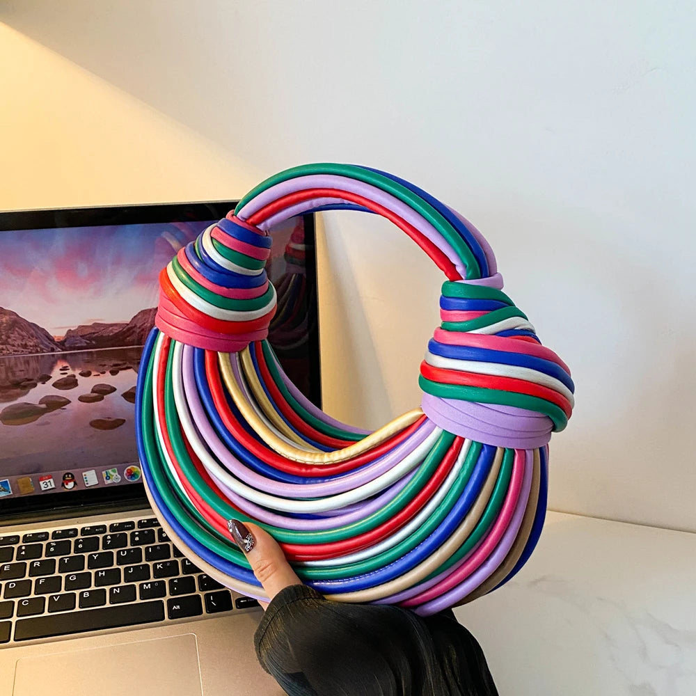 Colourful Rainbow Noodle Design Handbag
