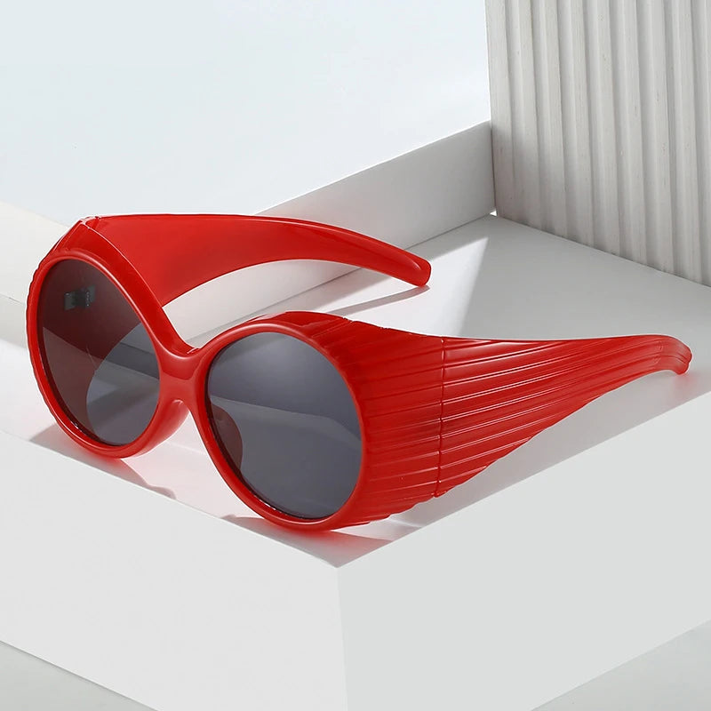 Bold Oversized Round Steampunk Sunglasses