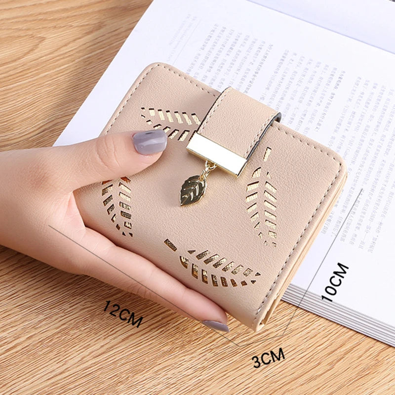 Gold Hollow Leaf Design Small Wallet