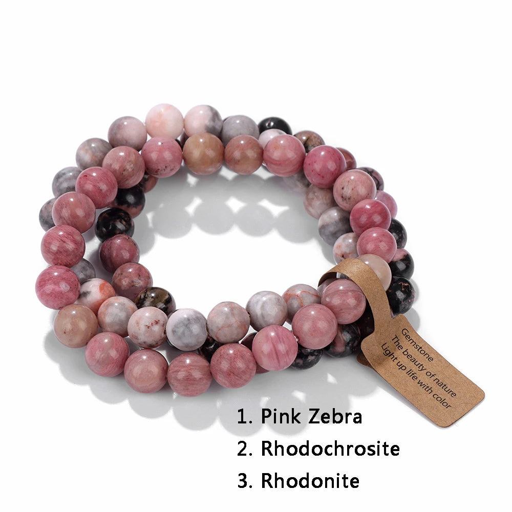 3Pcs Natural Stone Bracelet Set
