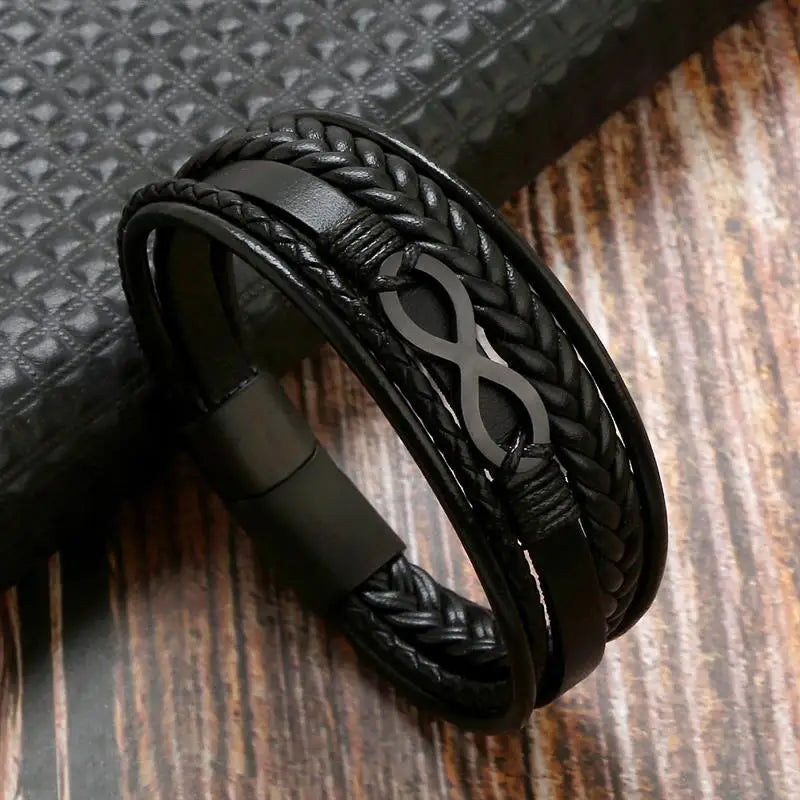 Infinity Leather Bracelet