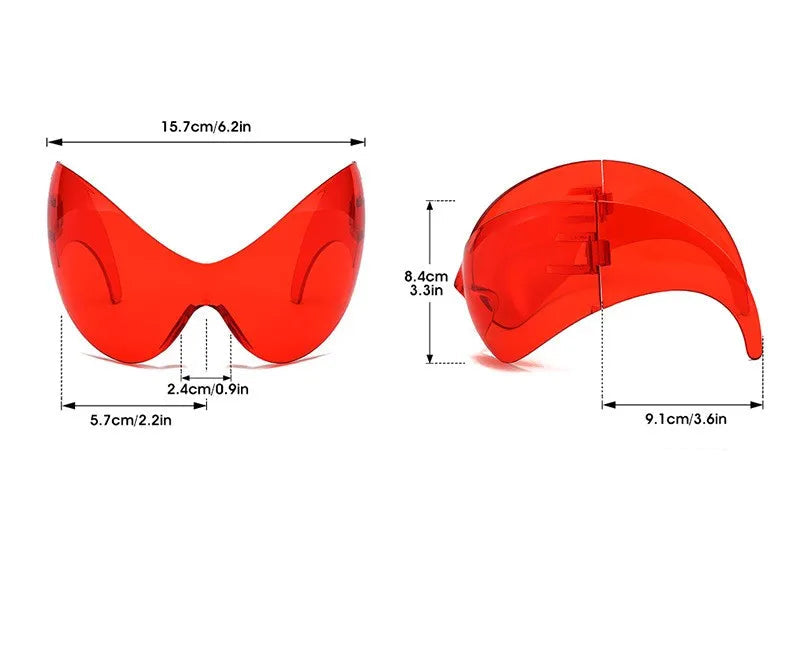 Oversized Y2K One-Piece Cyberpunk Sunglasses