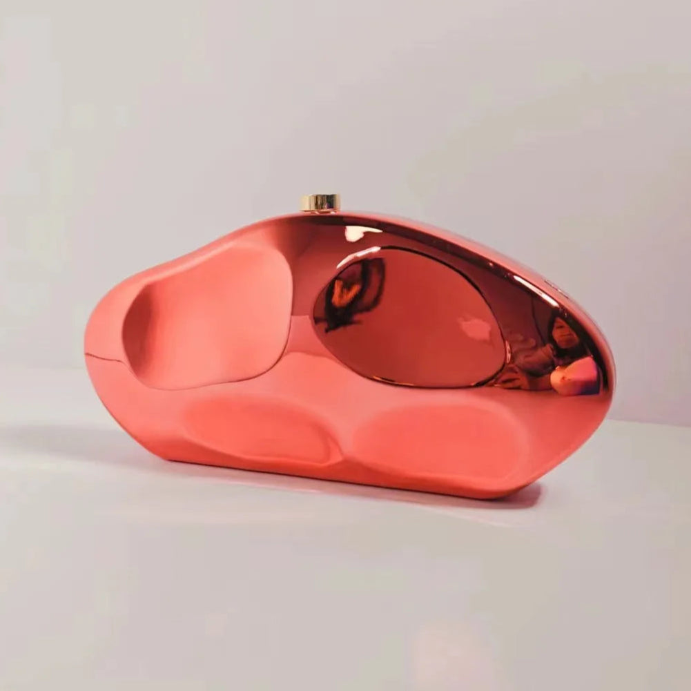 Metallic Shell Evening Clutch Bag