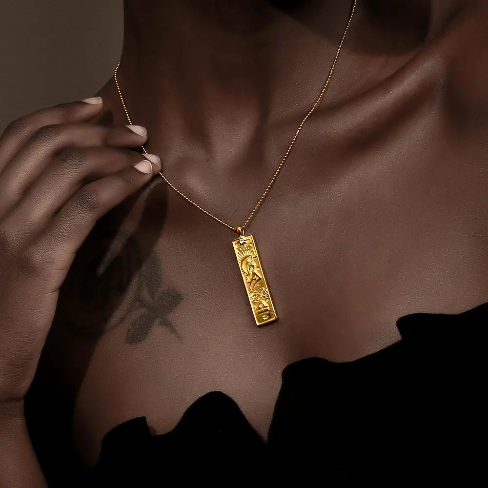 Zodiac Gold Plated Pendant Necklace