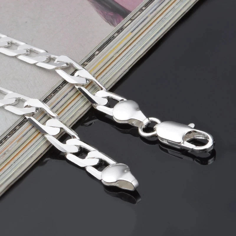 Sterling Silver Flat Loop Chain Bracelet