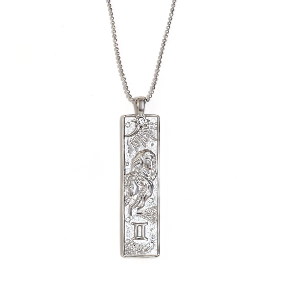 Constellation Rectangular Bar Pendant Necklace