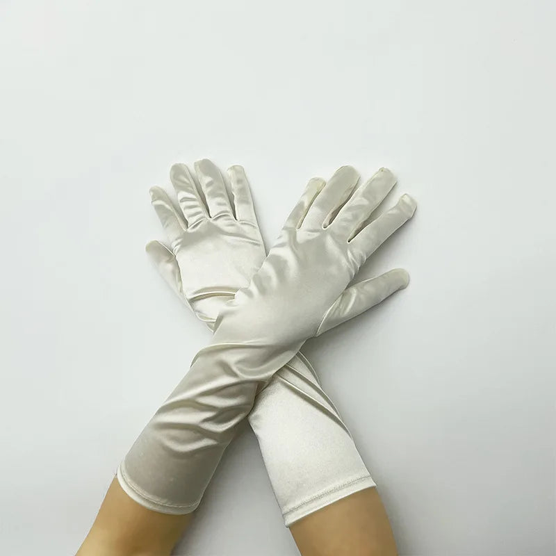 Long Satin Costume Gloves